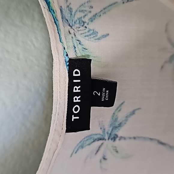 Torrid Summer Palm Tree Ava Rayon Slub Cami Size 2X - Picture 4 of 9